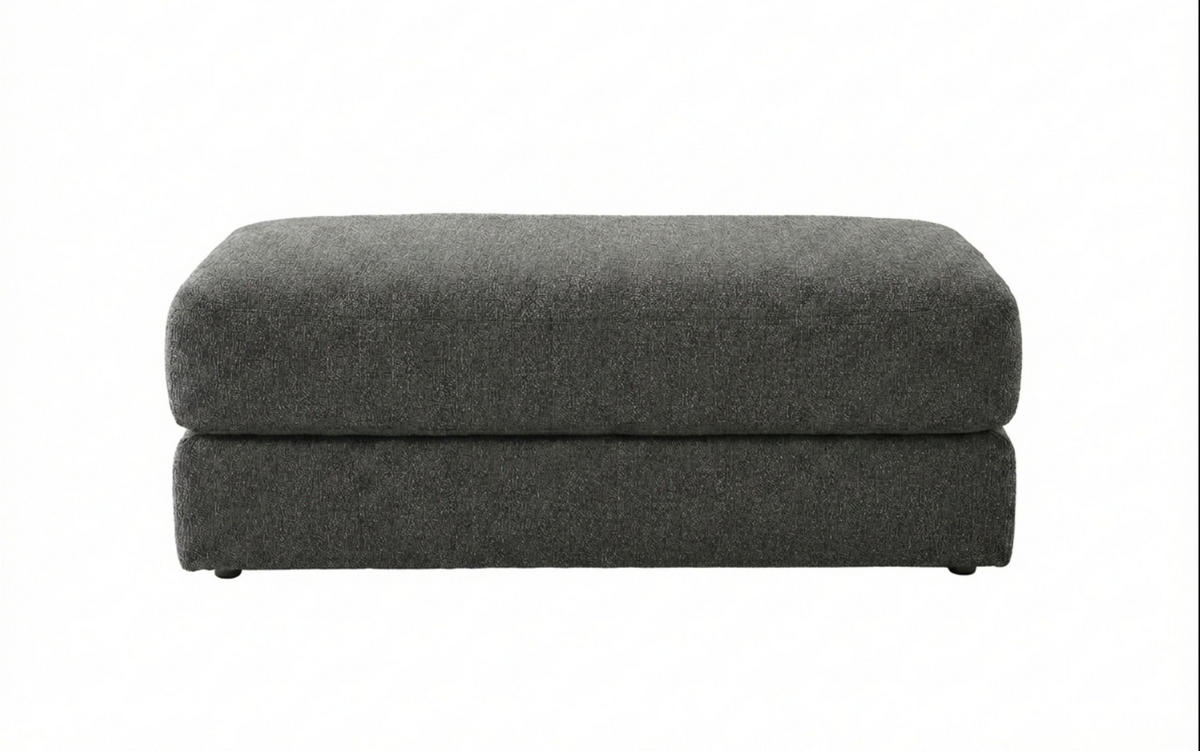 POLSTERHOCKER Federkern B124/T60/H40 cm Flachgewebe-Bezug Dunkelgrau / 15254 - Dunkelgrau/Schwarz, Kunststoff/Textil (124/40/60cm) - luma-home