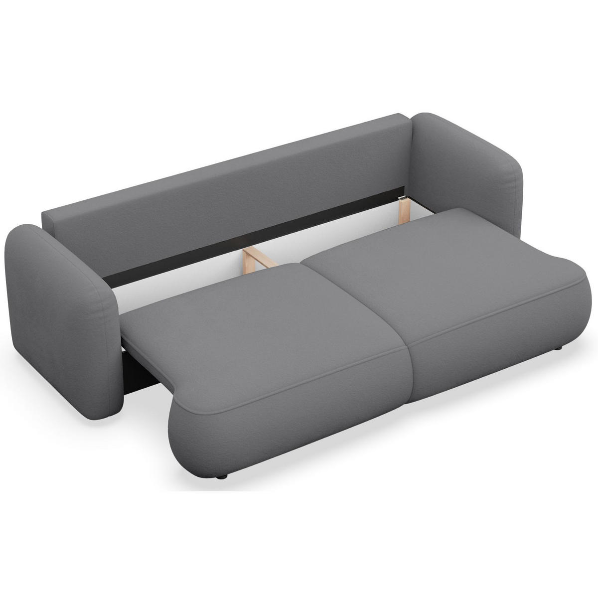 3-SITZER SCHLAFSOFA Tvoya Grau Chenille - Schwarz/Grau, Kunststoff/Textil (253/82/110cm) - Selsey