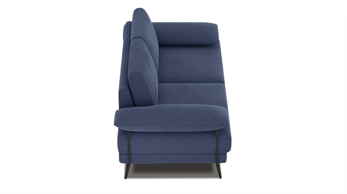 SOFA LORI 2-Sitzer, blau - Blau/Schwarz, Holzwerkstoff/Textil (185/87/96cm) - Courtois Laville