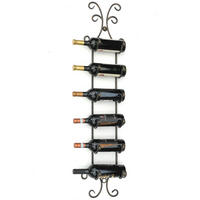 WEINREGAL für 6 Flaschen Metall Wand Schwarz - Schwarz, Metall (28/116/15cm) - DanDiBo