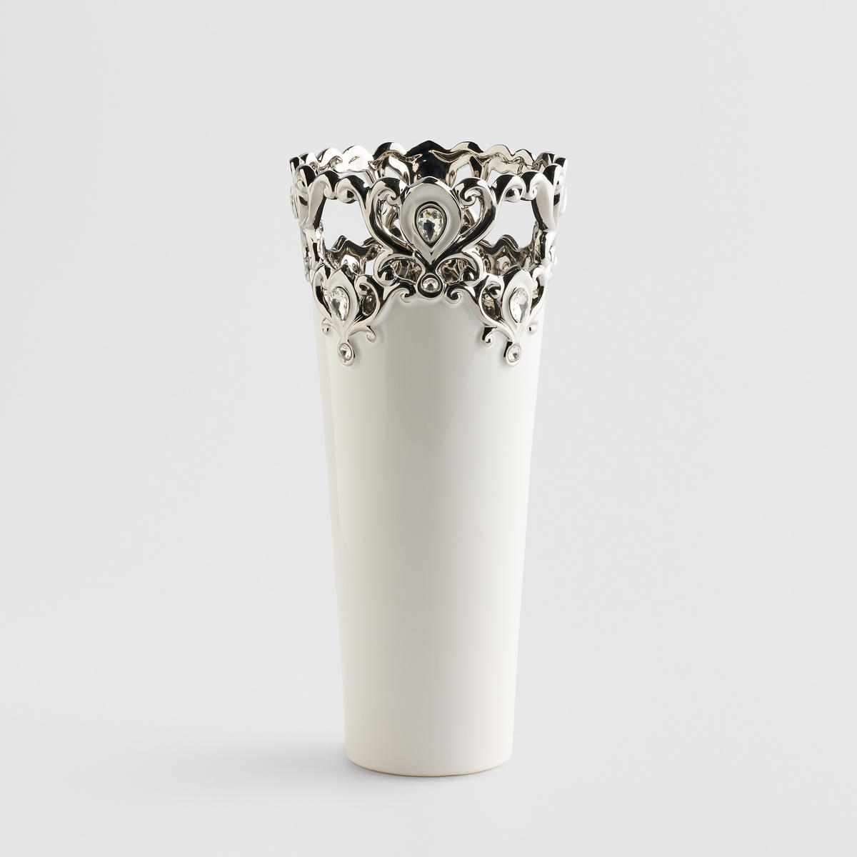 VASE Palazzo 32.5x14.5 cm - Weiß, Stein (32.5cm) - home&you