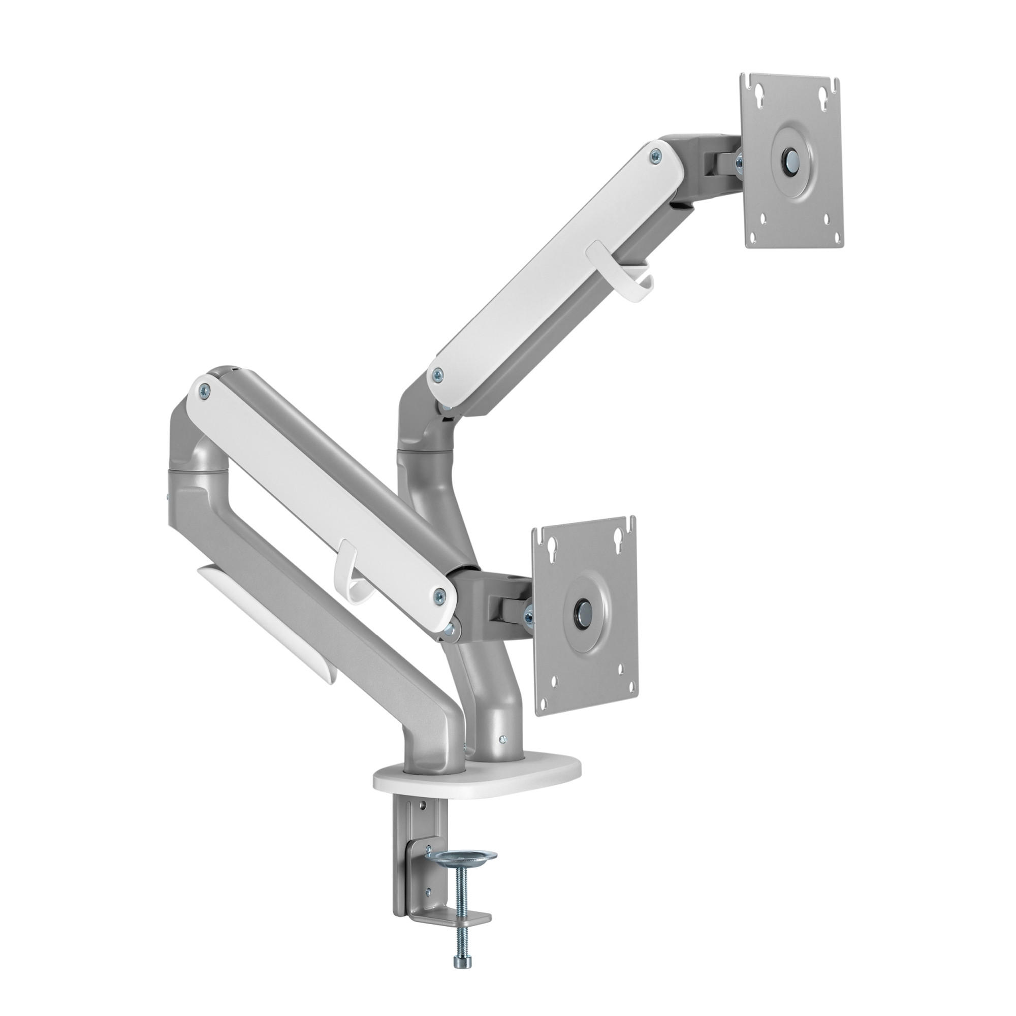 DUAL-MONITORHALTERUNG Selbu - Silberfarben, Kunststoff/Metall (11/104.5/58cm) - pro.tec