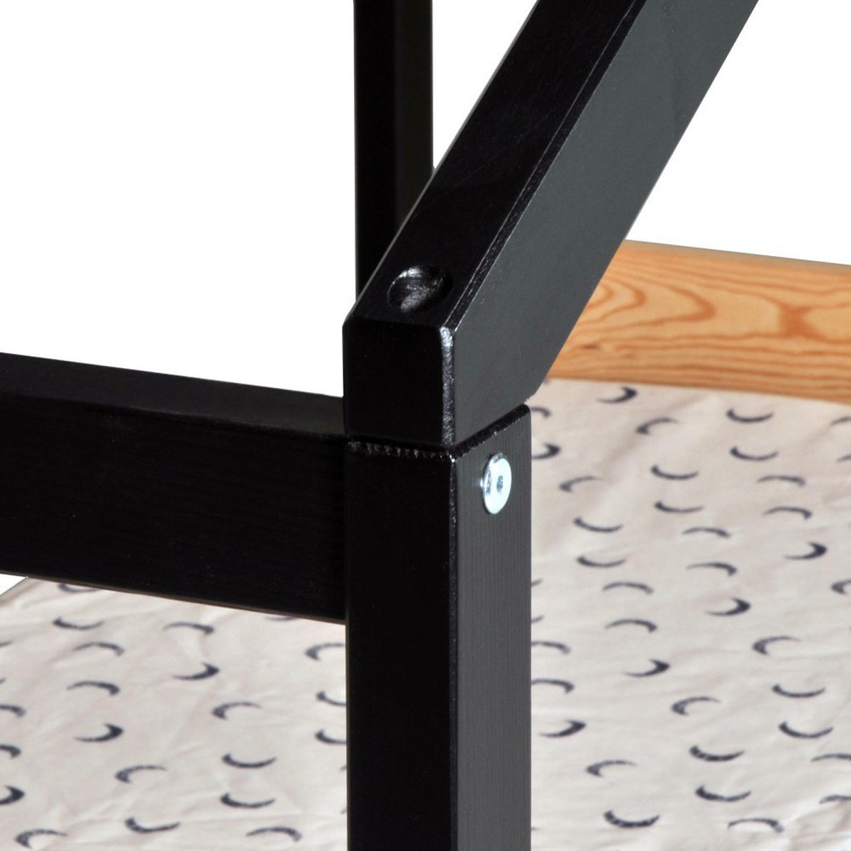 HAUSBETT ETOILE/ SPIELBETT 90x190 + 2 Schubladen - Schwarz und Naturholz - Multicolor, Holz/Holzwerkstoff (90/190cm) - Weber Industries