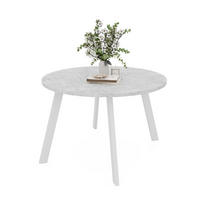 TISCH Weiße Beine, MDF Tischplatte, Bellato Grau - Weiß/Grau, Holzwerkstoff (100/100/76cm) - Idohome