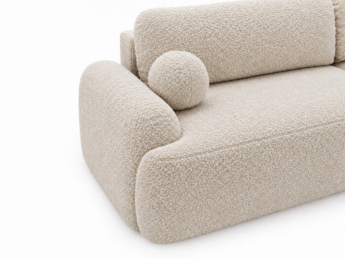 ECKSOFA Aurio Beige Rechts - Beige, Holz/Textil (261/177cm) - Graingold