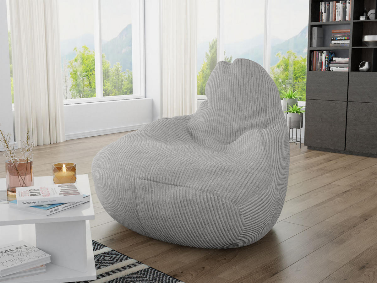 SITZSACK Maxi 300 L Cord - Grau, Textil (85/120/85cm) - MIRJAN24