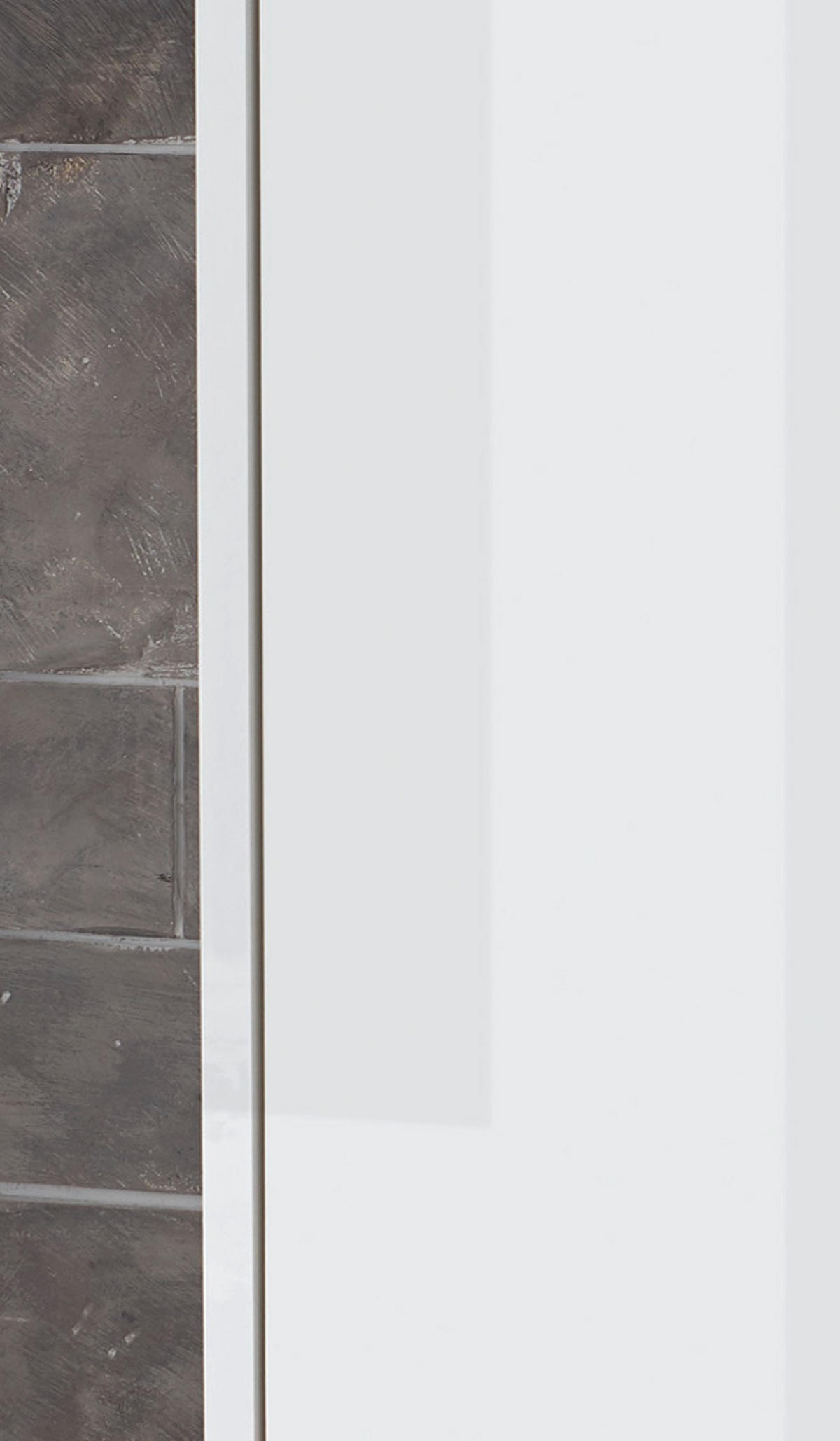 HOCHSCHRANK weiß Hochglanz hängend, Badschrank mit Push-to-Open - Weiß Hochglanz, Holzwerkstoff (30/119/30cm) - Furn.Design