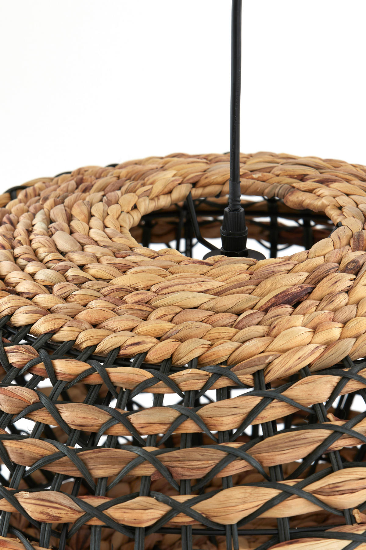 HÄNGELAMPE Tripoli Schwarz Ø50/23,5 cm - Schwarz, Holz (50/50/23.5cm) - Light & Living