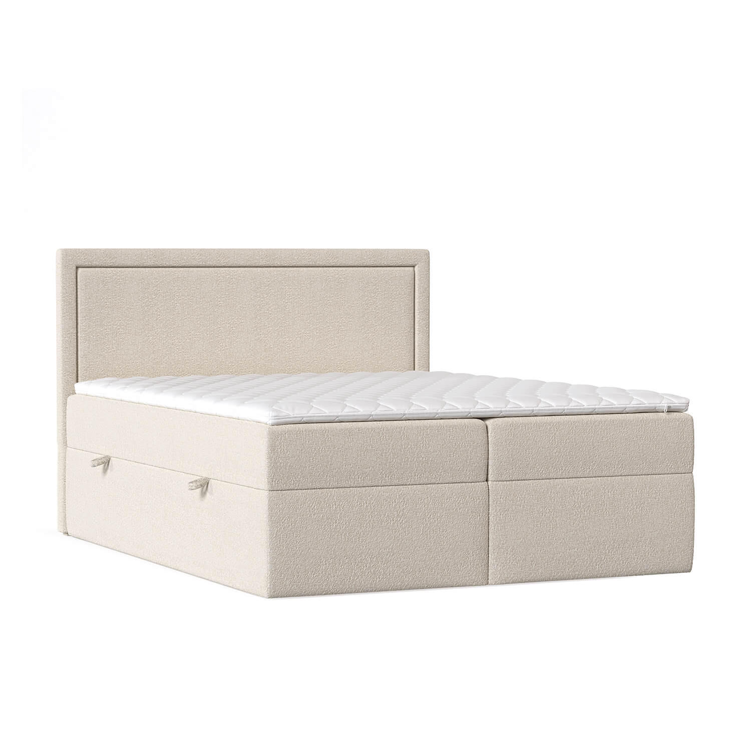 BOXBETT Jodan 200/200 cm Hellbeige im Baloo Stoff - Sandfarben/Schwarz, Holz/Holzwerkstoff (200/200cm) - AltaBeds