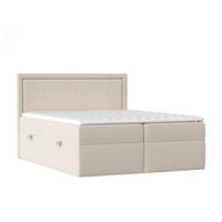 BOXBETT Jodan 200/200 cm Hellbeige im Baloo Stoff - Sandfarben/Schwarz, Holz/Holzwerkstoff (200/200cm) - AltaBeds