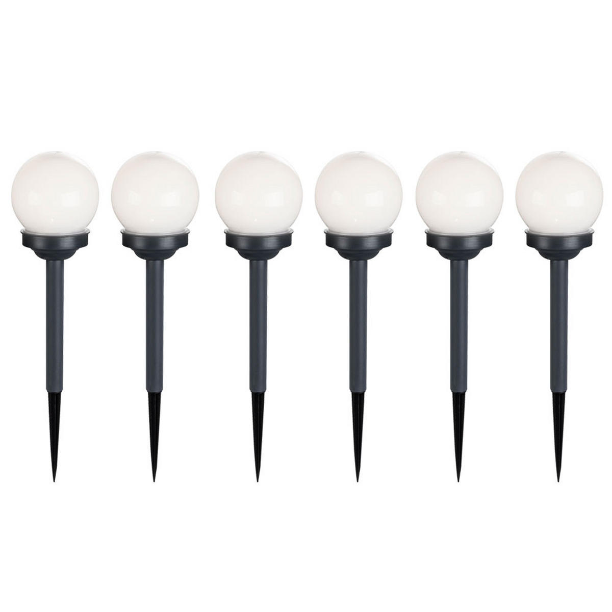 LED AUSSENLEUCHTE Kugel Weiß 6er Set - Weiß, Kunststoff (10/10/39cm) - Globo Lighting