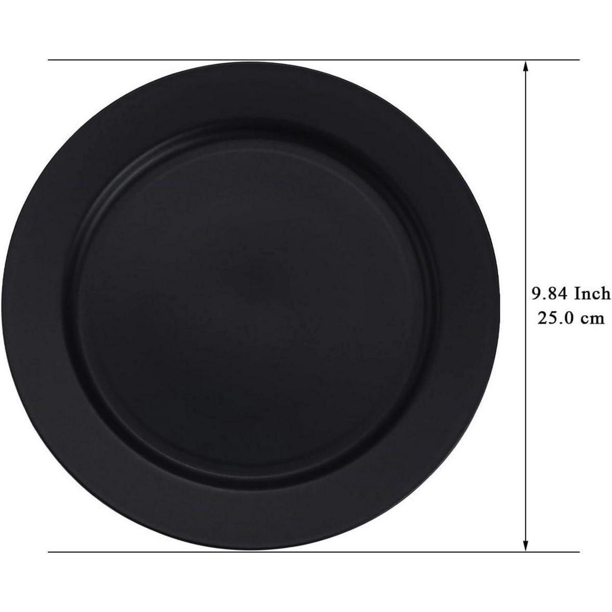 SPEISETELLER 12-teiliges Set Kunststoff Schwarz 25 cm - Schwarz, Kunststoff (25/25/2cm)