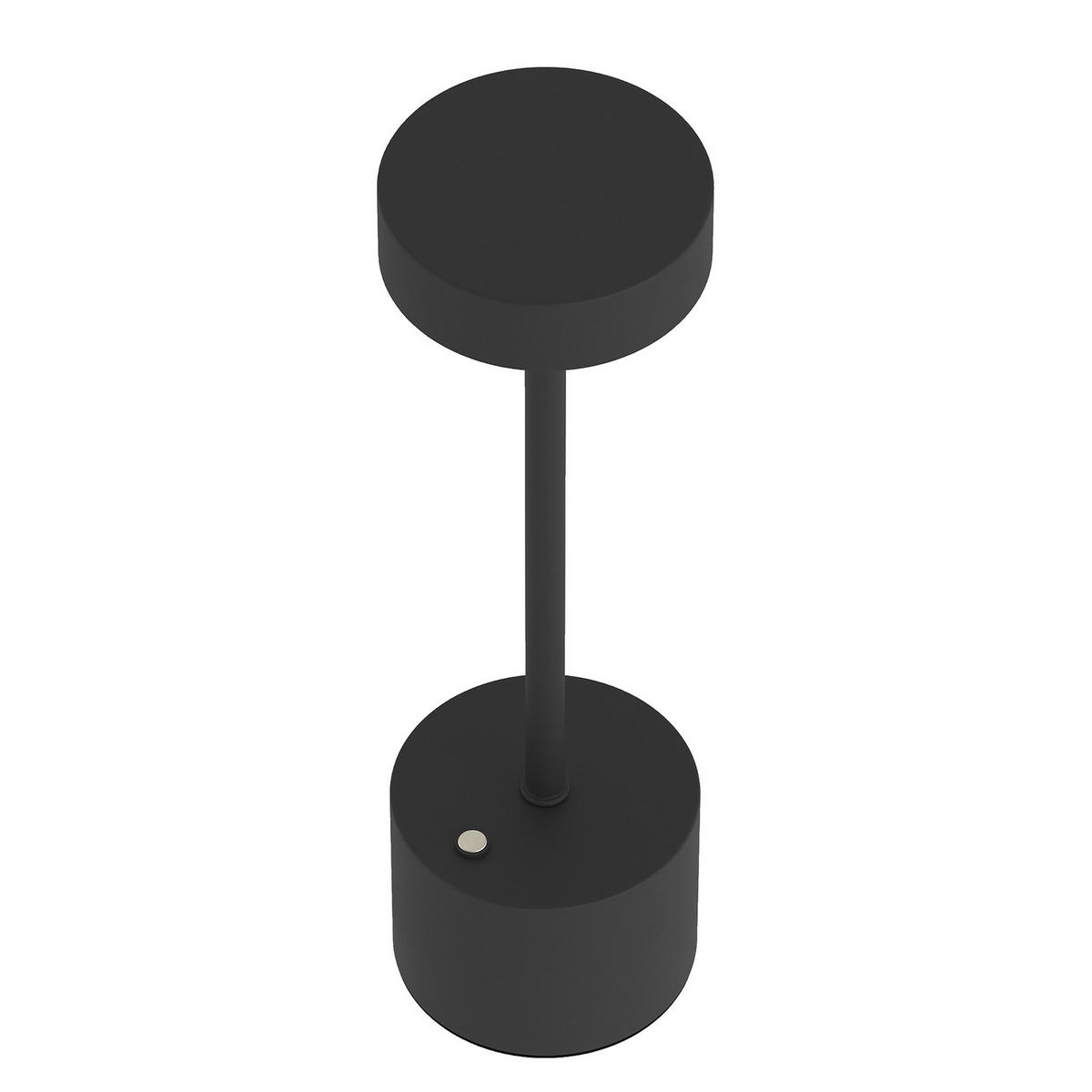 AKKU-TISCHLEUCHTE - Eisen / Kunststoff - Schwarz, Metall (8/8/28cm) - home24