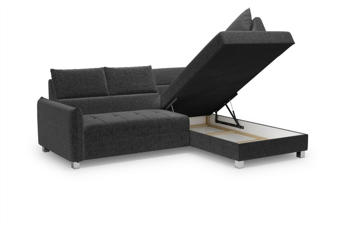 ECKSOFA Marno - Anthrazit, Holzwerkstoff/Textil (260/200cm) - Fun Möbel