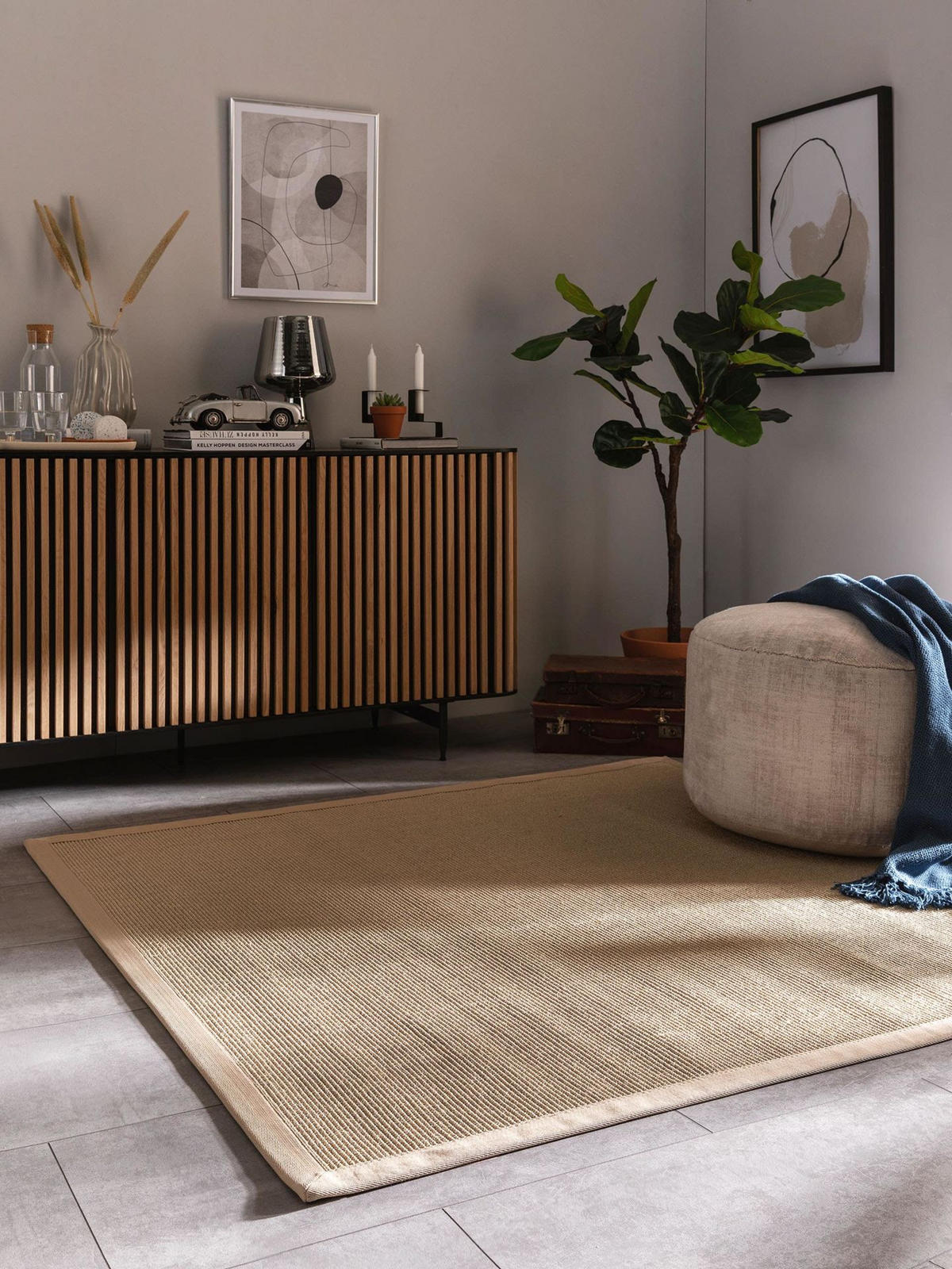 SISALTEPPICH Sana Cream 200x200 cm - Beige, Naturmaterialen/Kunststoff (200/1cm) - KUNSTLOFT
