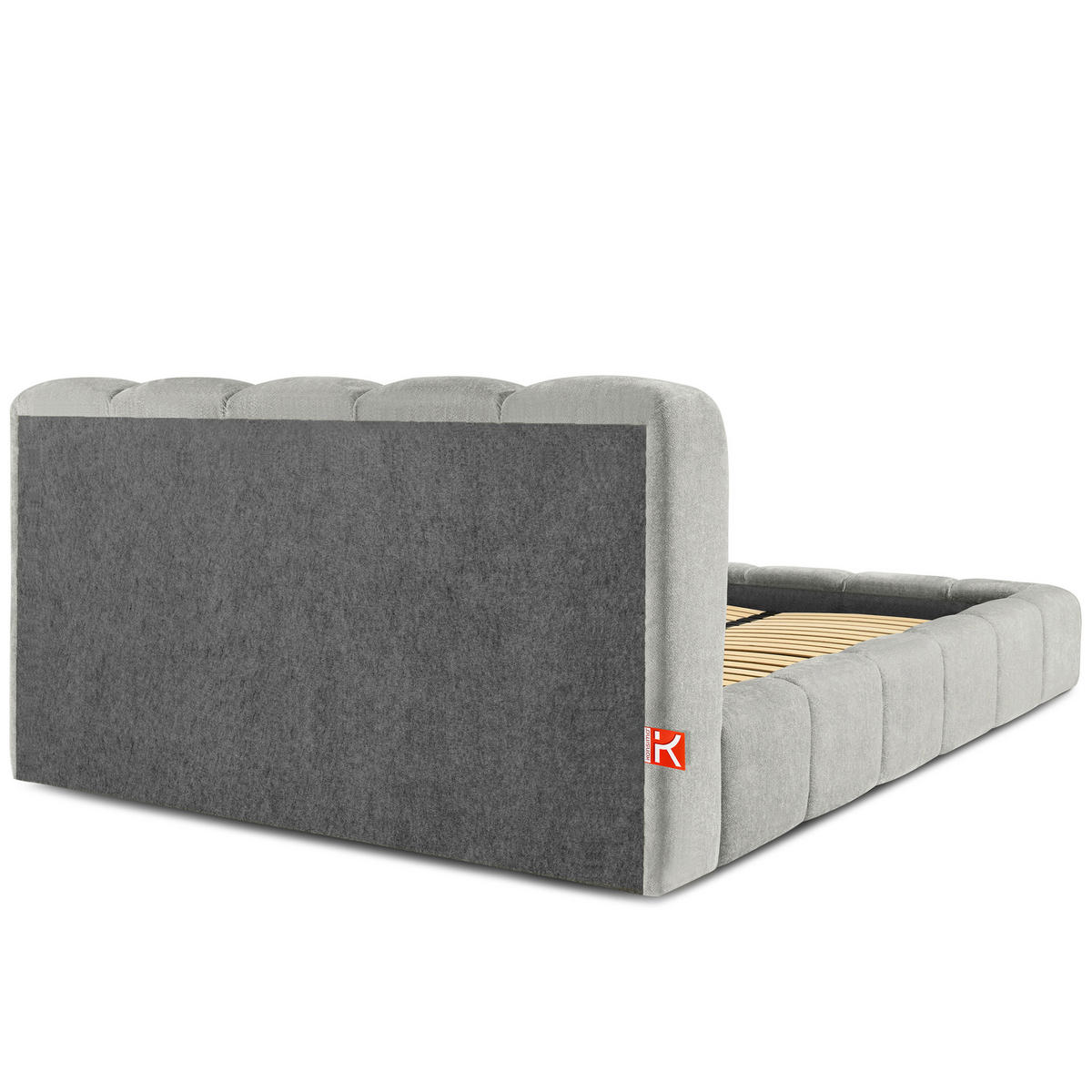 POLSTERBETT MERIDE Chenille, Hellgrau - Hellgrau/Schwarz, Holz/Textil (180/200cm) - KONSIMO®