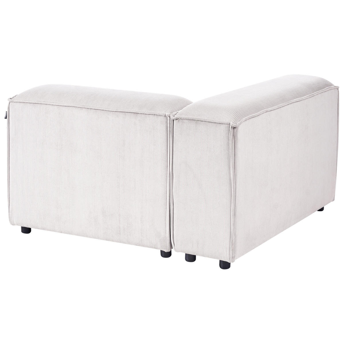 ECKMODUL Cord Cremeweiß rechtsseitig Ardal - Creme, Textil (120/68/120cm) - Beliani