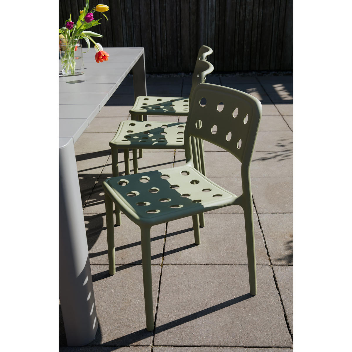 GARTENSTUHL Serra Grün - 4 er Set - Grün, Kunststoff (45.5/80/53cm) - Housecraft Living