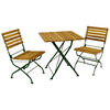 BISTRO Set Genf - Gartenmöbel Garten-Garnitur 3-teilig, Sitzgruppe für 2 Personen - Flachstahl Robinienholz dunkelgrün - Grün, Holz - TPFGarden