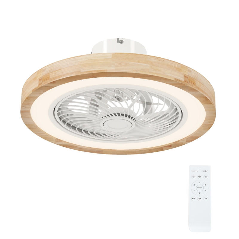 DECKENVENTILATOR LED Licht RGB 40W Fernbedienung Timer Natur - Braun, Kunststoff (50/50/22.5cm) - CASIVA