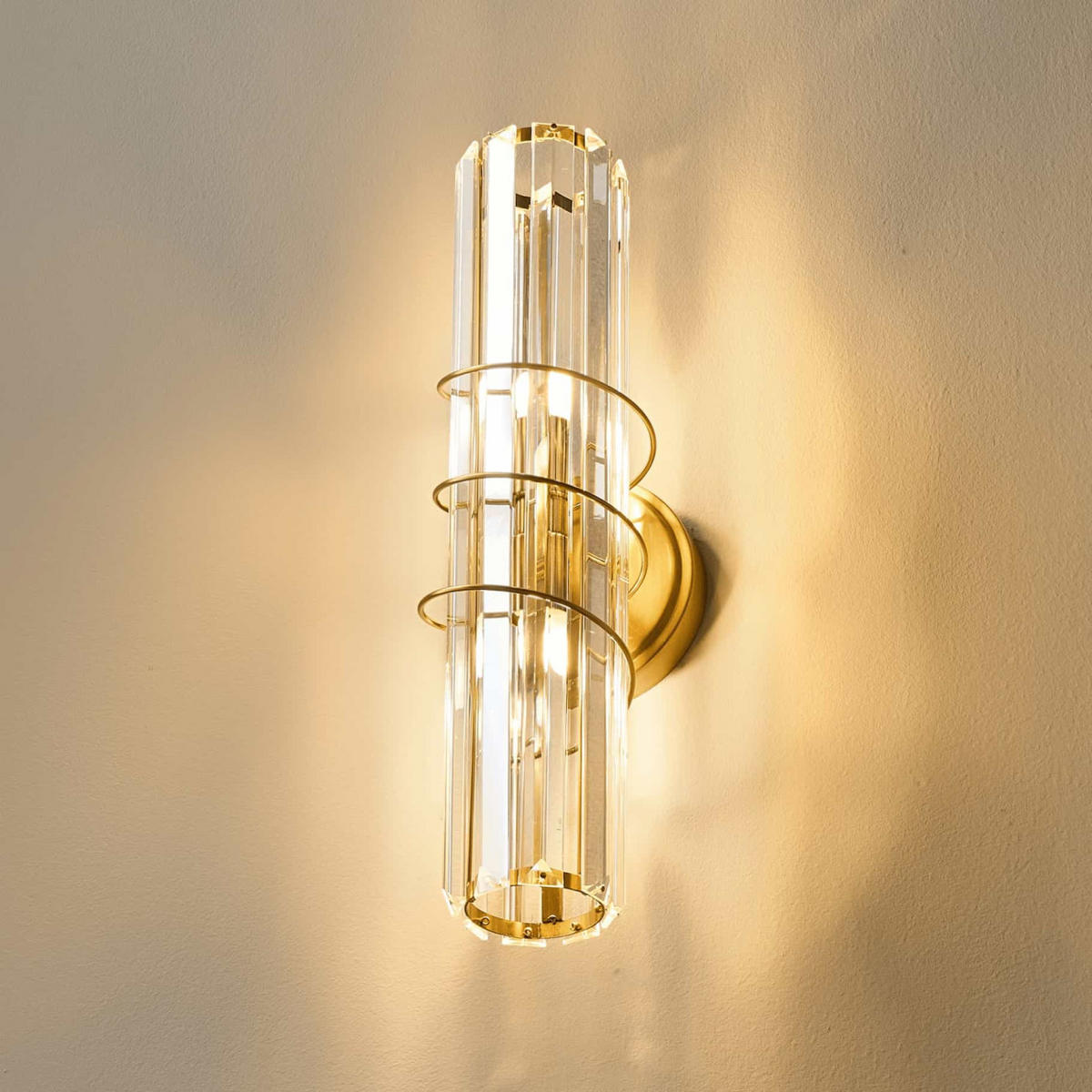 WANDLEUCHTE Daryna, Transparent und Messing, 40cm - Transparent, Glas (12/40/12cm) - KOSILUM