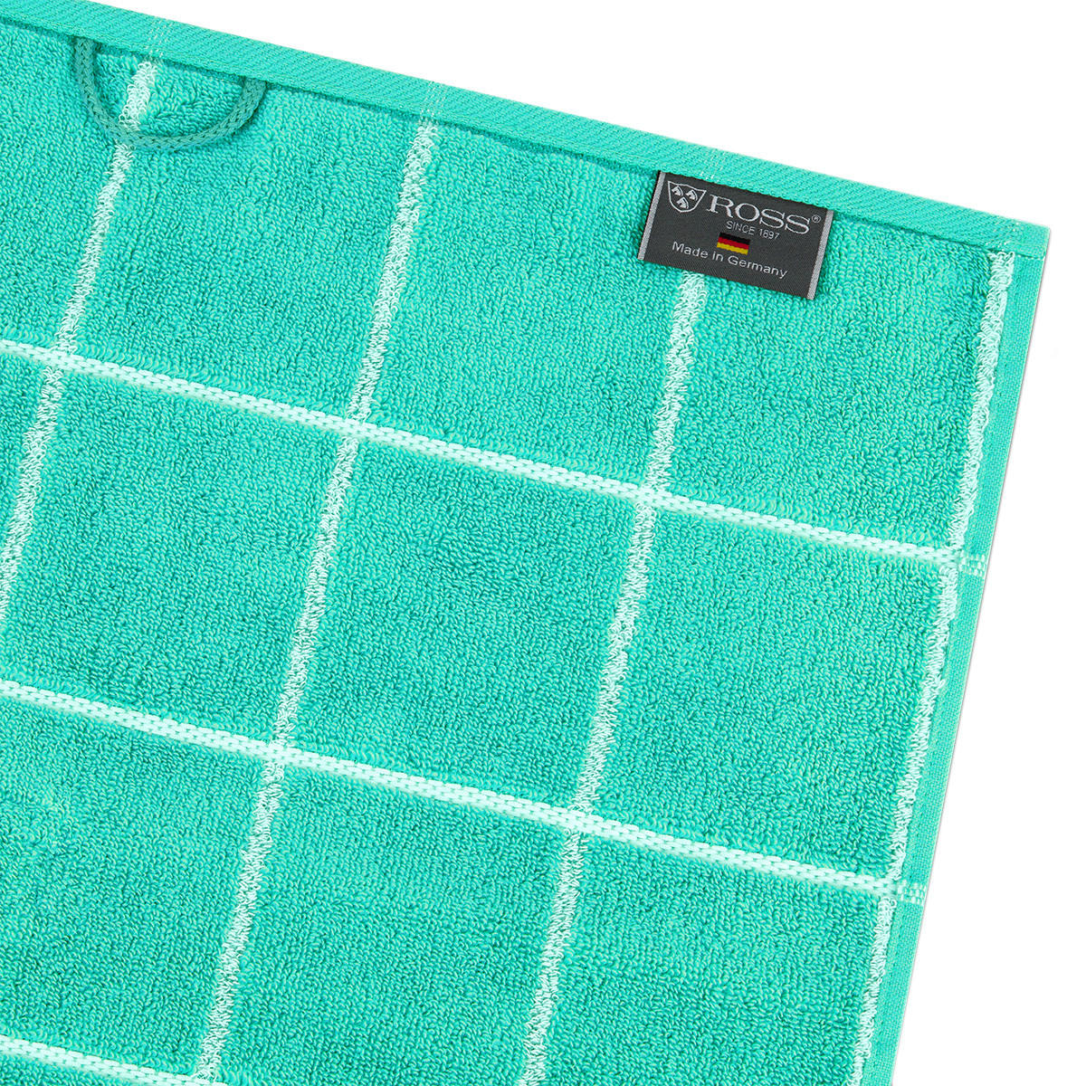HANDTUCH Sensual Skin Karo 4er-Set - Türkis, Textil (50/100cm) - Ross