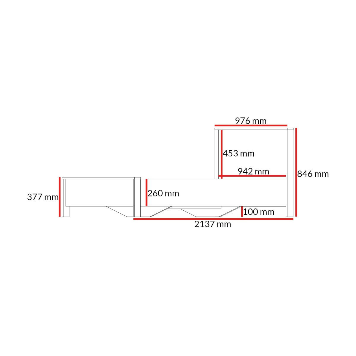 BETT Ethan 90x200 Eiche Cremona - Eichefarben, Holzwerkstoff - mzm24