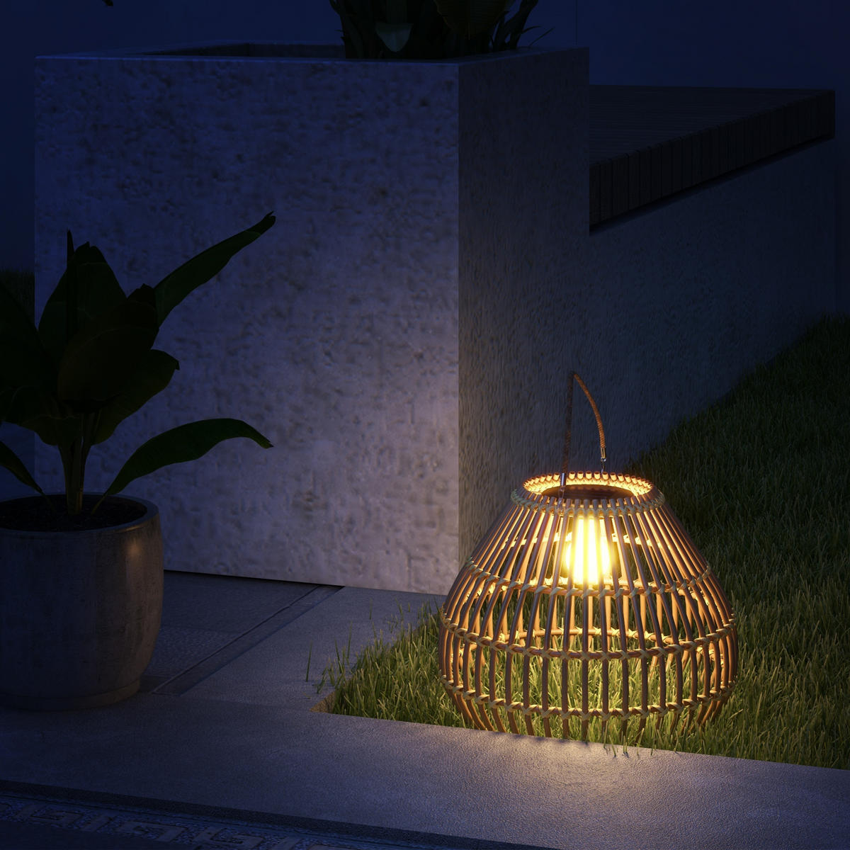 SOLARLEUCHTE, für Terrasse, Balkon, Stahl, Gelb - Gelb, Kunststoff (31/31/32cm) - Outsunny