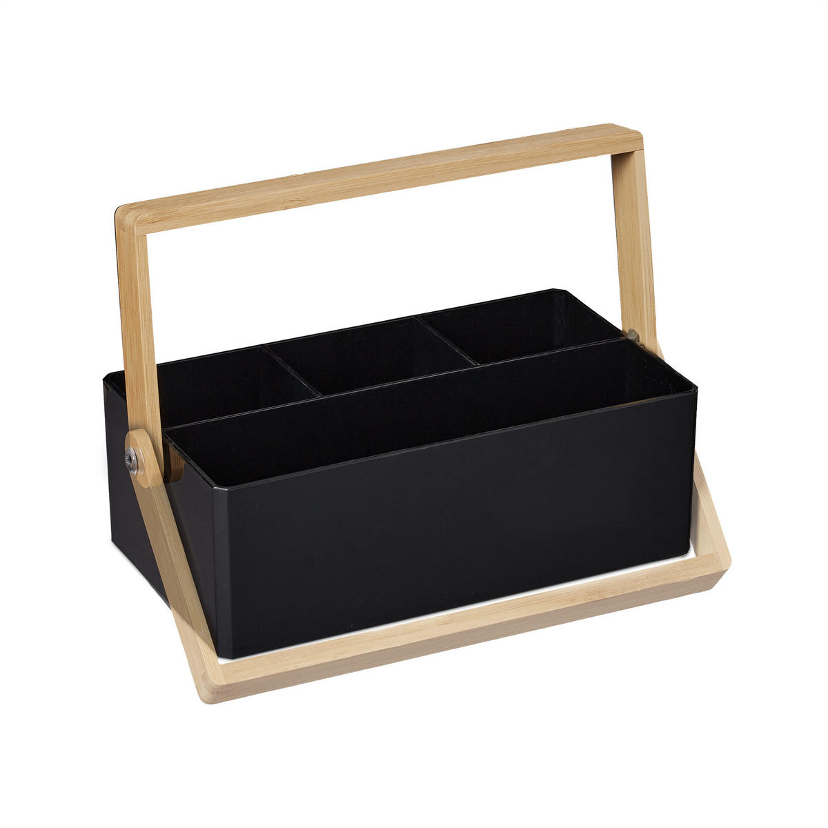 ORGANIZER - Schwarz, Holz/Kunststoff (16/26/8.5cm) - Relaxdays