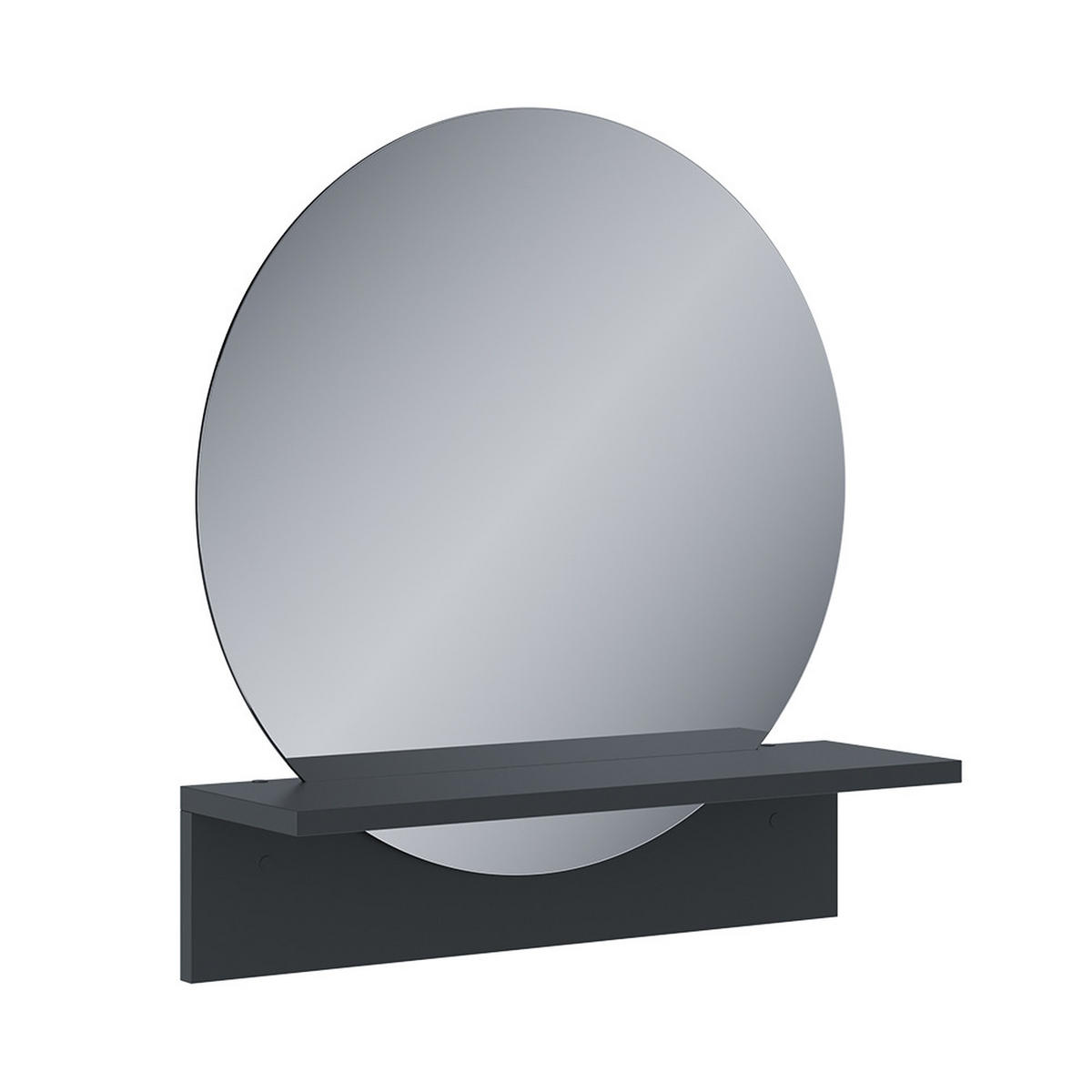 BADEZIMMERSPIEGEL Elyra Schwarz 50 x 54.5 cm mit Ablage - Schwarz, Holzwerkstoff (50/54.5/15cm) - Vicco