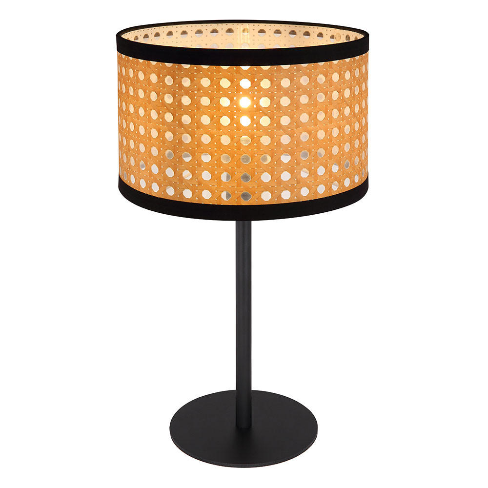 TISCHLEUCHTE Metall Schwarz Bambus-Optik - Schwarz, Metall (23/23/40cm) - Globo Lighting