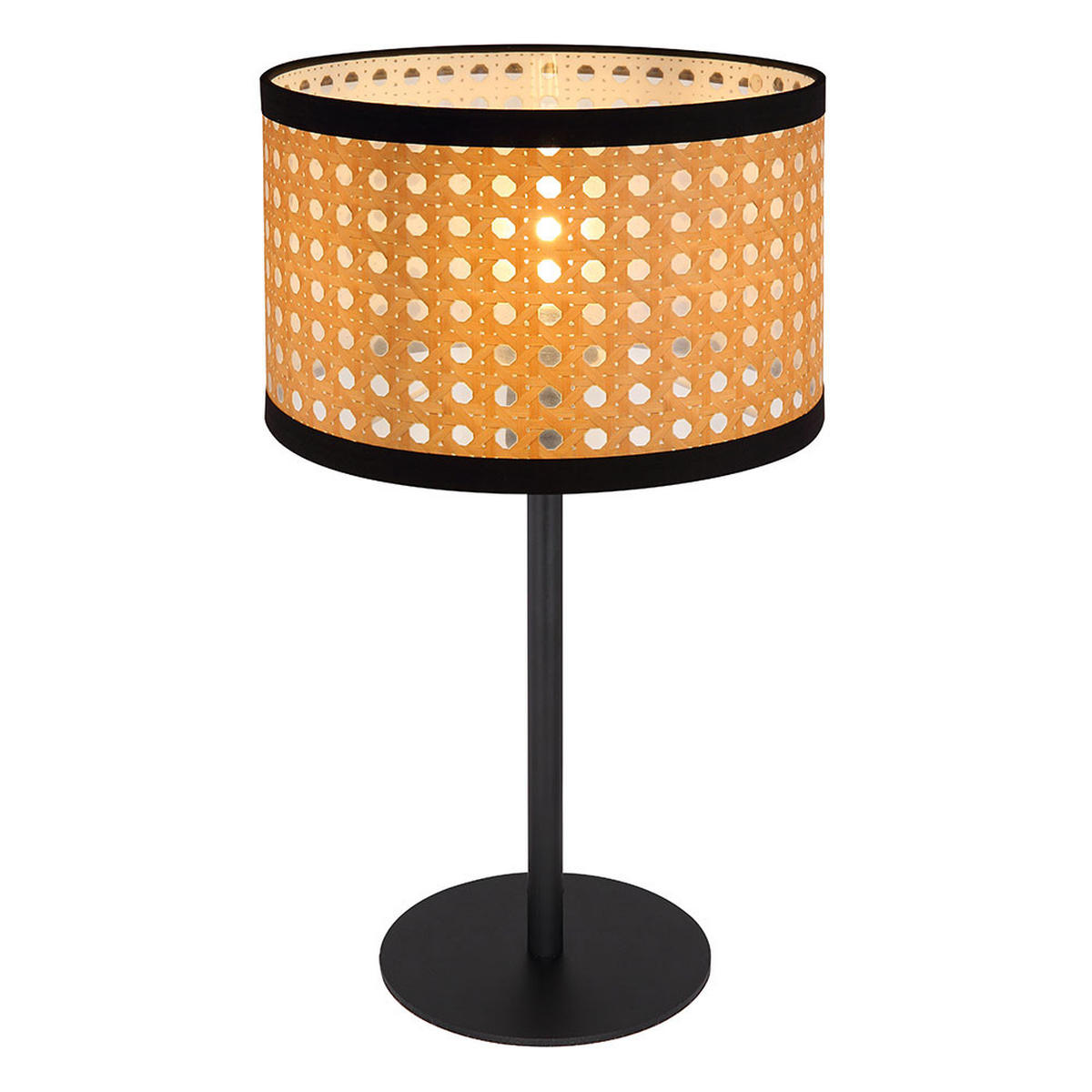 TISCHLEUCHTE Kunststoff Schwarz Bambus-Optik - Schwarz, Metall (23/23/40cm) - Globo Lighting