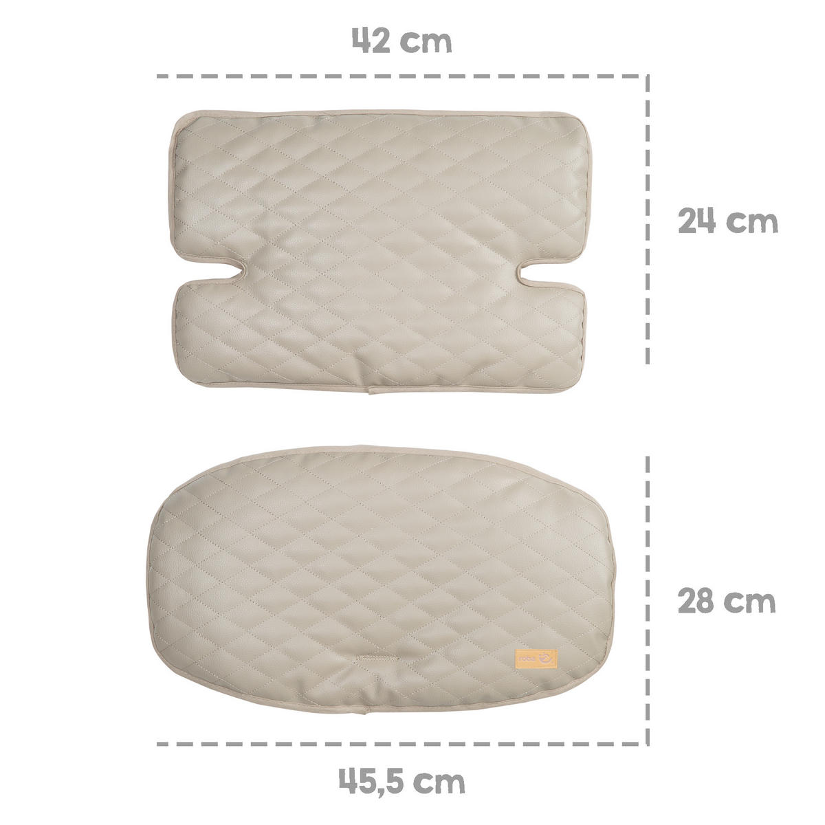 HOCHSTUHL-SITZVERKLEINERER 2-teilig Greyish gesteppt - Hellgrau, Textil (28/25/45.5cm) - Roba