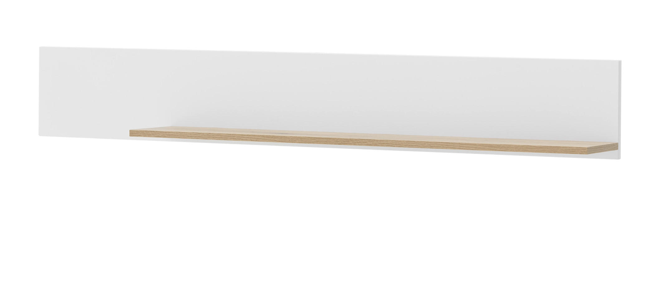 WANDBOARD weiß matt, Evoke Eiche, Wandregal 150 cm - Eichefarben/Weiß, Holzwerkstoff (150/22/21cm) - Furn.Design