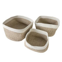AUFBEWAHRUNGSKORB SET Baumwolle (3-tlg.) - Beige, Textil (22.5/14/33.5cm) - Intirilife