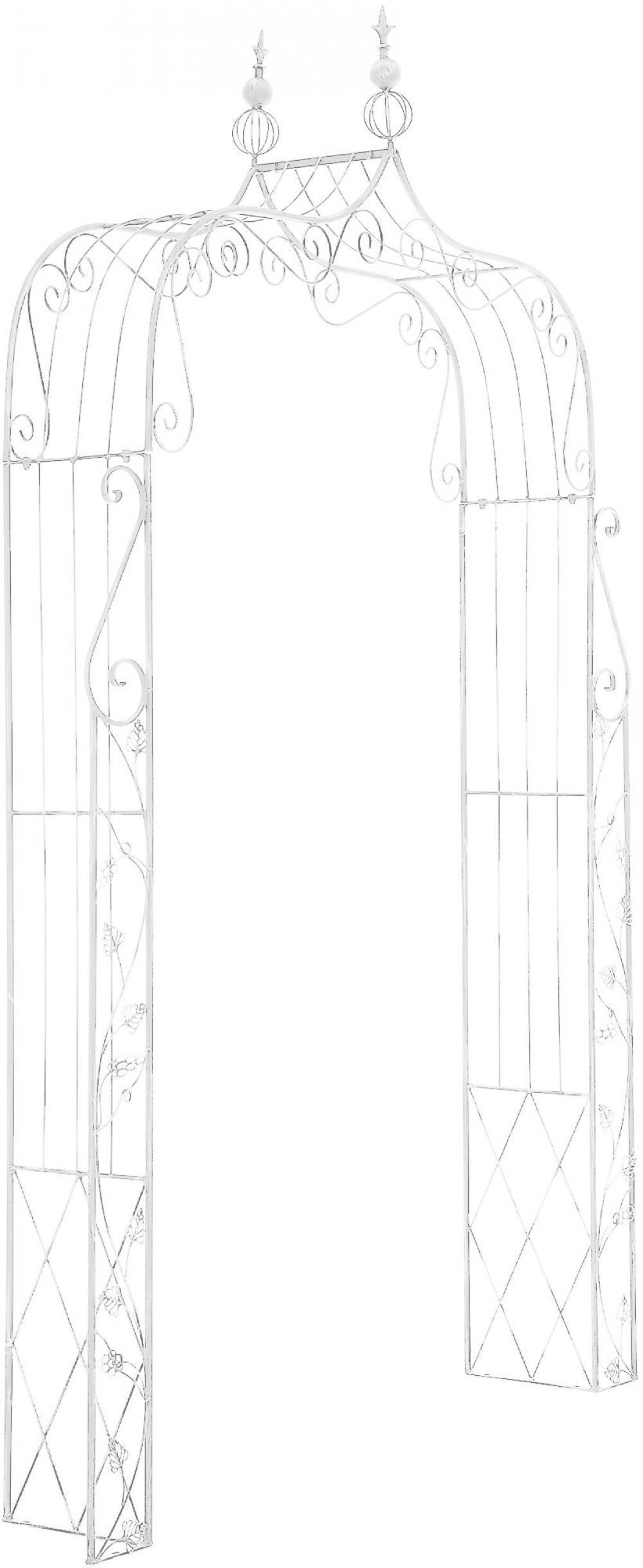 ROSENBOGEN Metall Antik Weiß - Weiß, Metall (143/248/30cm) - CLP