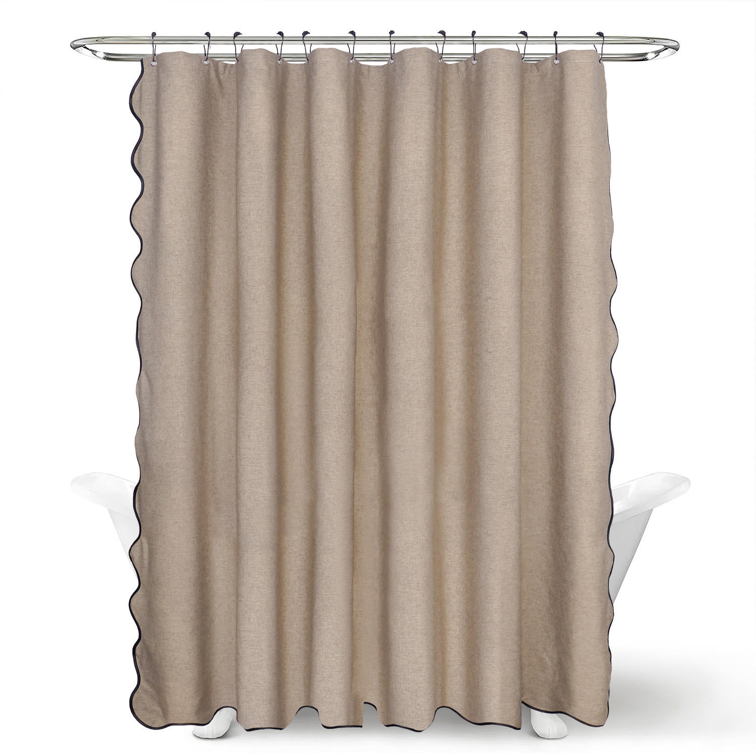 DUSCHVORHANG – 183 x 183 cm – inklusive Haken – Braun - Braun, Textil (183/183cm)