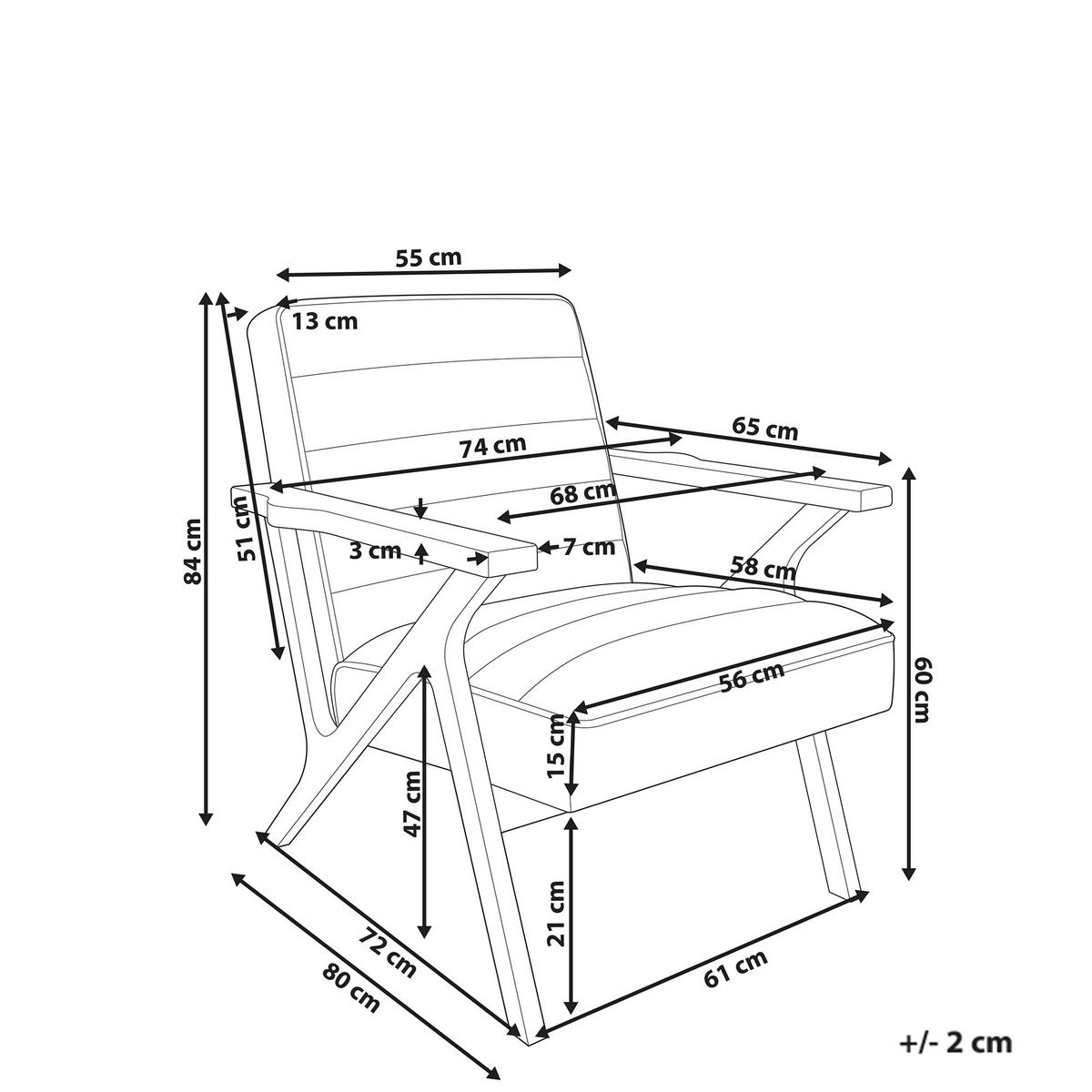 SESSEL Hellbeige Kisa - Beige/Braun, Kunststoff (74/84/80cm) - Beliani