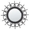 WANDSPIEGEL Rattan schwarz Sonnenform 60 cm Telakia - Schwarz, Naturmaterialien (60/60/3cm) - Beliani