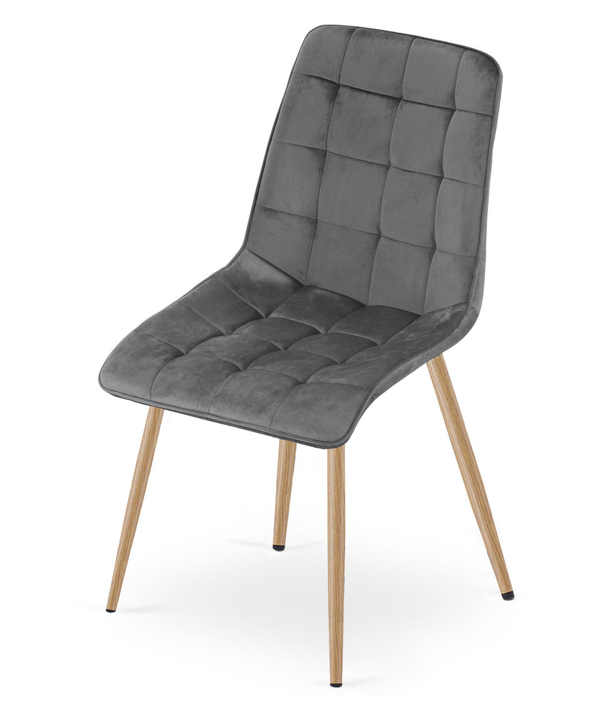 STUHL Dunkelgrau 49x60 cm SPLIT Samtbezug 2 Stück - Grau, Metall (49/59/60cm)