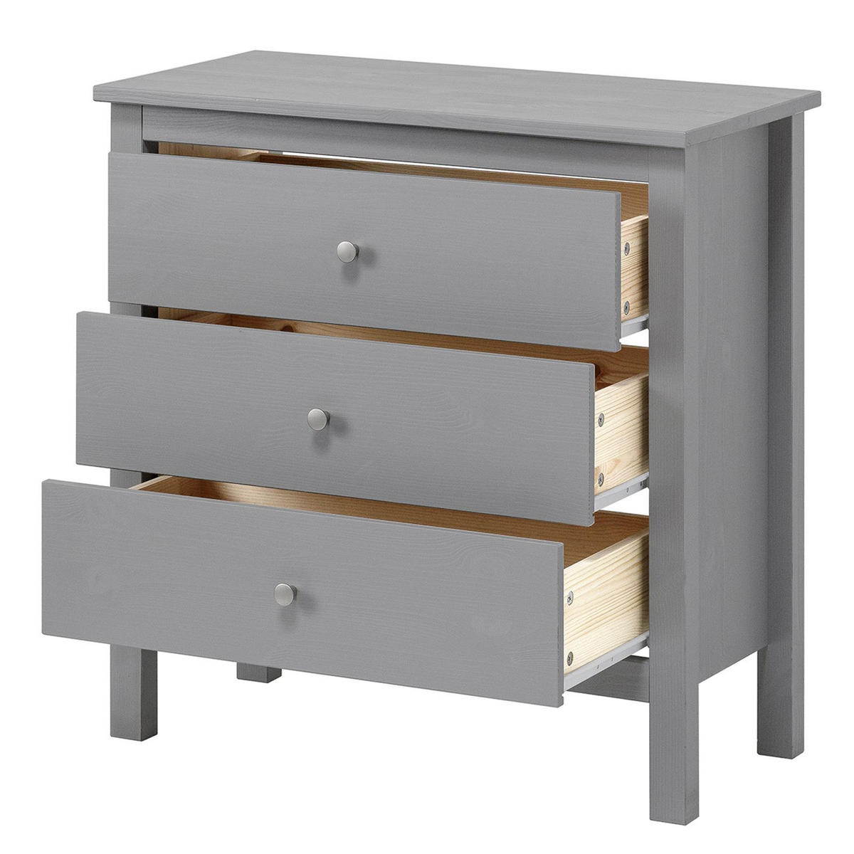 KOMMODE Massivholz 37/75/75 cm - Grau, Holz (75/75/37cm) - hagge home