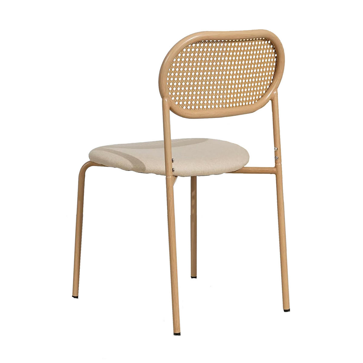 ESSZIMMERSTÜHLE 2er-Set, Rattan und Metallbeine, Holzfarbe - Beige, Holz (44.5/80.5/48cm)