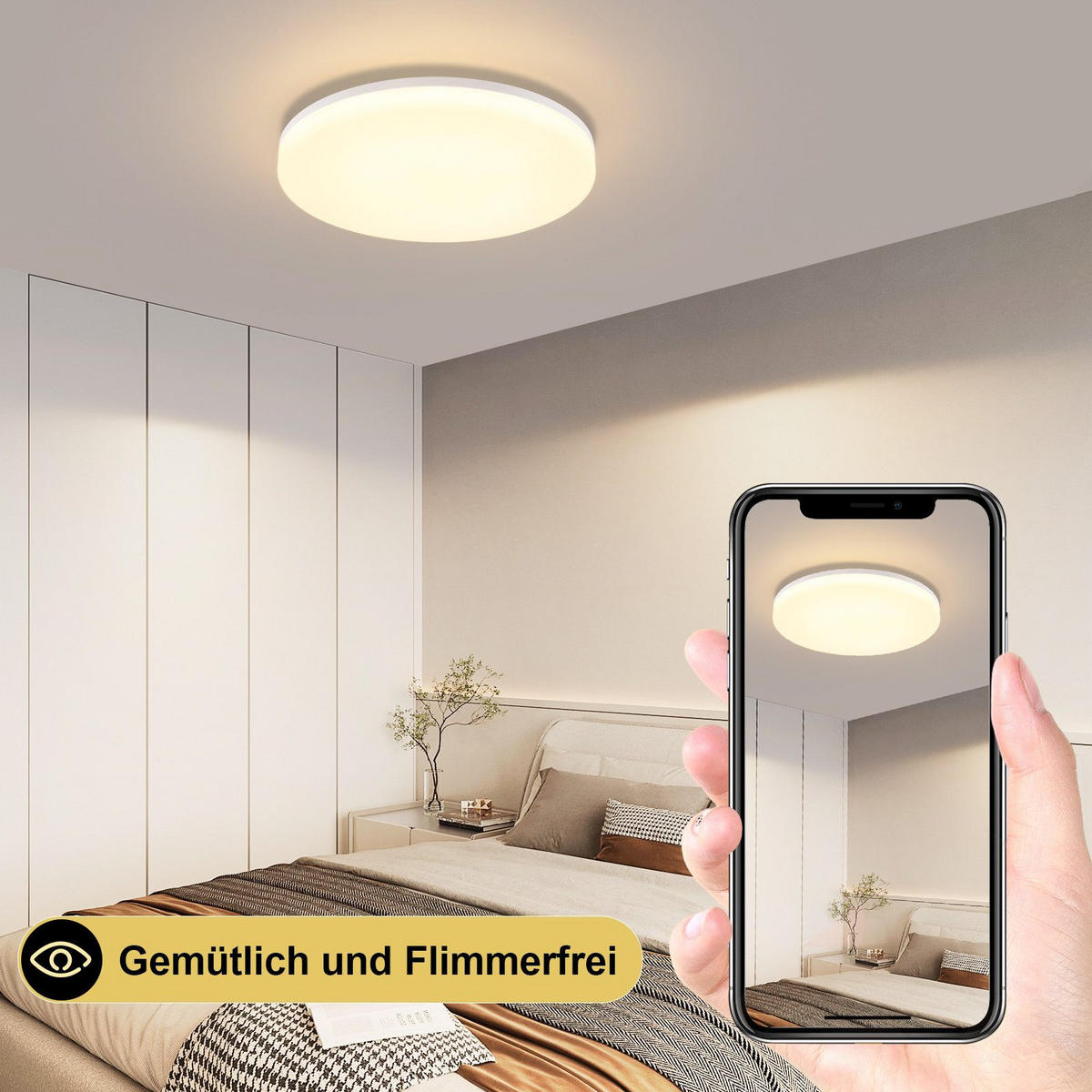 LED-DECKENLEUCHTE Diana 22 cm - Weiß, Kunststoff (22/22/4.8cm) - Nettlife