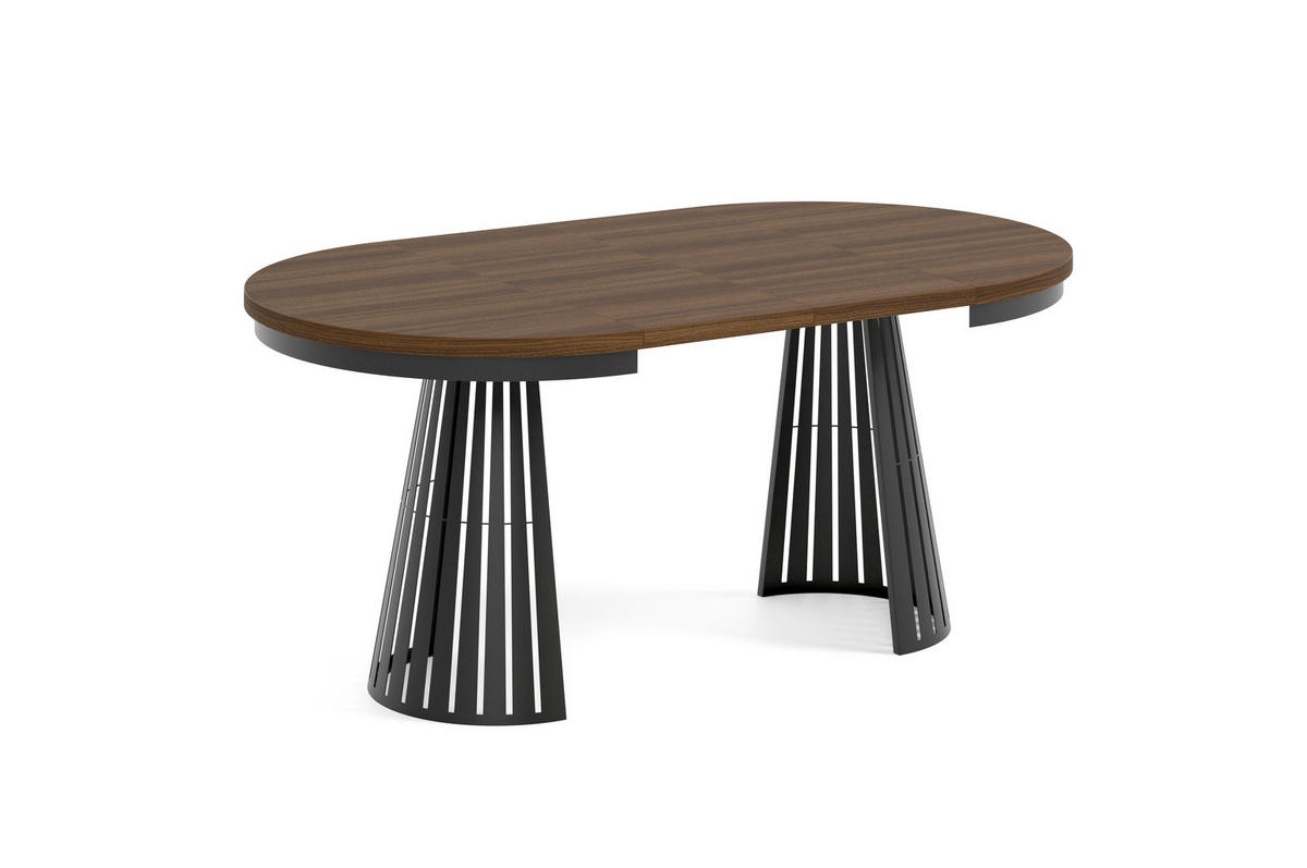 ESSTISCH Cone Bis - Schwarz/Haselnussfarben, Holzwerkstoff/Metall (100/100/76cm) - Meblini