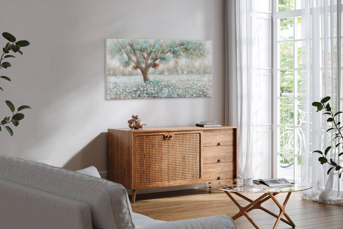OLEJOMAĽBA 140/70 cm, Zvieratá - hnedá/biela, drevo/textil (140/70cm) - KUNSTLOFT