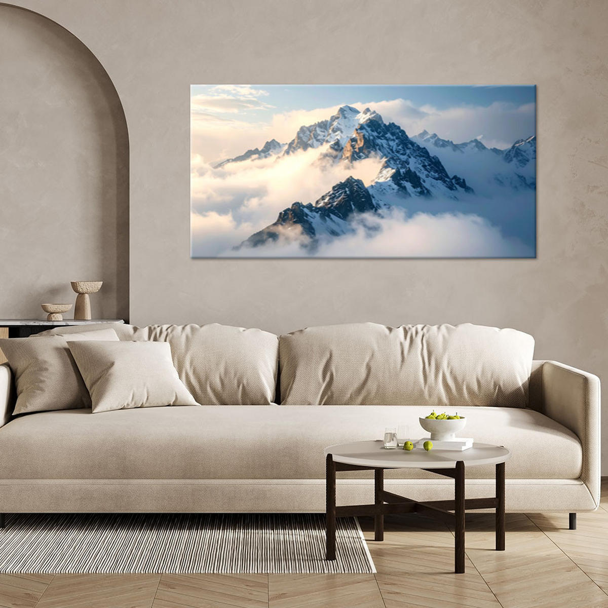 LEINWANDBILD Landschaften 120x60cm - Weiß, Textil (120/60cm) - Feeby