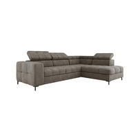 ECKSOFA PABLOS Vogue, L-förmig, Moderne, mit verstellbarem Kopfteil, Schlaf- & Lagermöglichkeiten, freistehend, RECHTS 279x201x97 cm Taupe - Taupe, Holz/Textil (279/201cm) - DomoHome