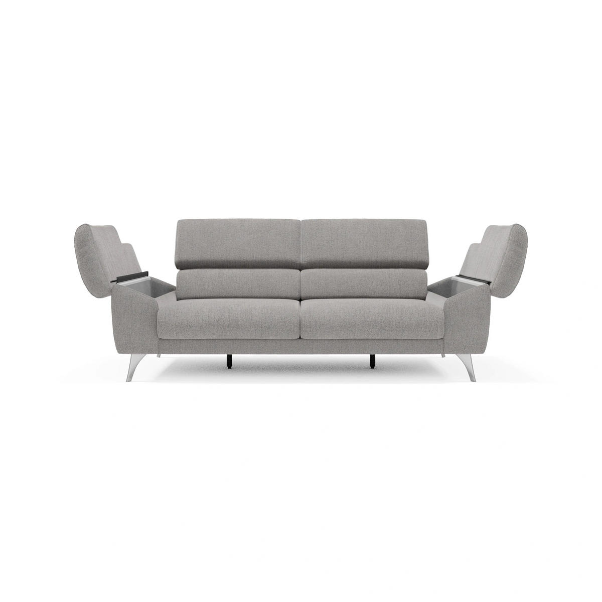 LINEARSOFA Donatello - Grau, Metall (213/76/102cm) - Divani.store