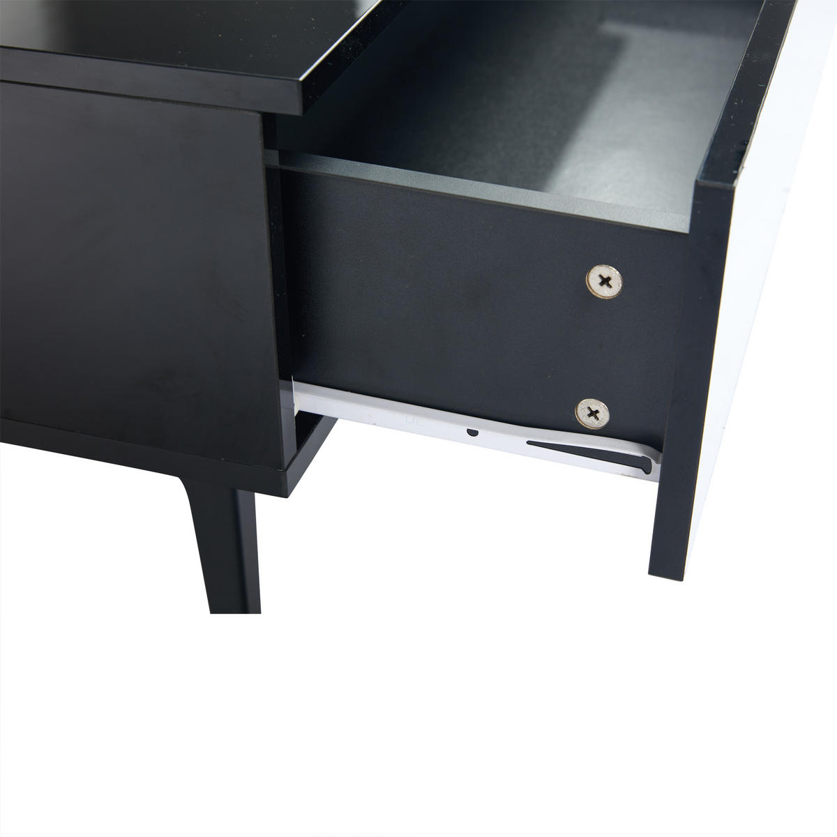 COUCHTISCH DE-154 Höhenverstellbar Schwarz Hochglanz - Schwarz, Holzwerkstoff (70/70/35cm) - ComfortXL