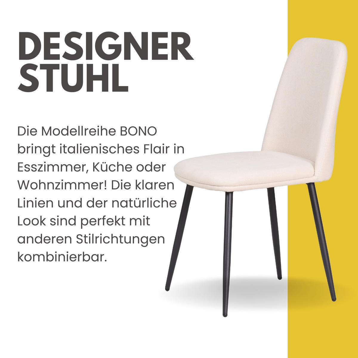 ESSZIMMERSTÜHLE Bono 2er Set Beige - Beige, Textil (55/85/48cm) - Albatros